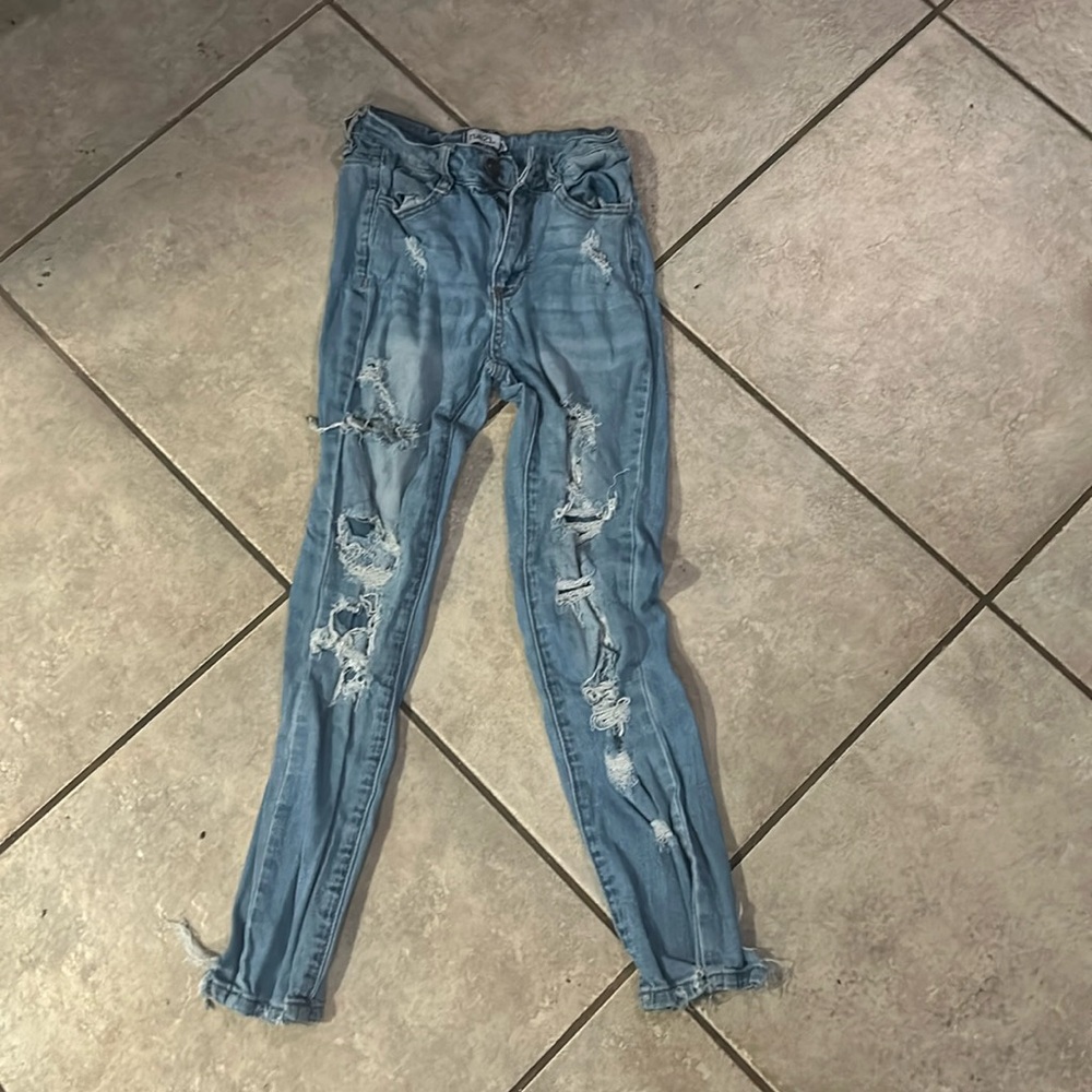 Medium wash ripped jeans